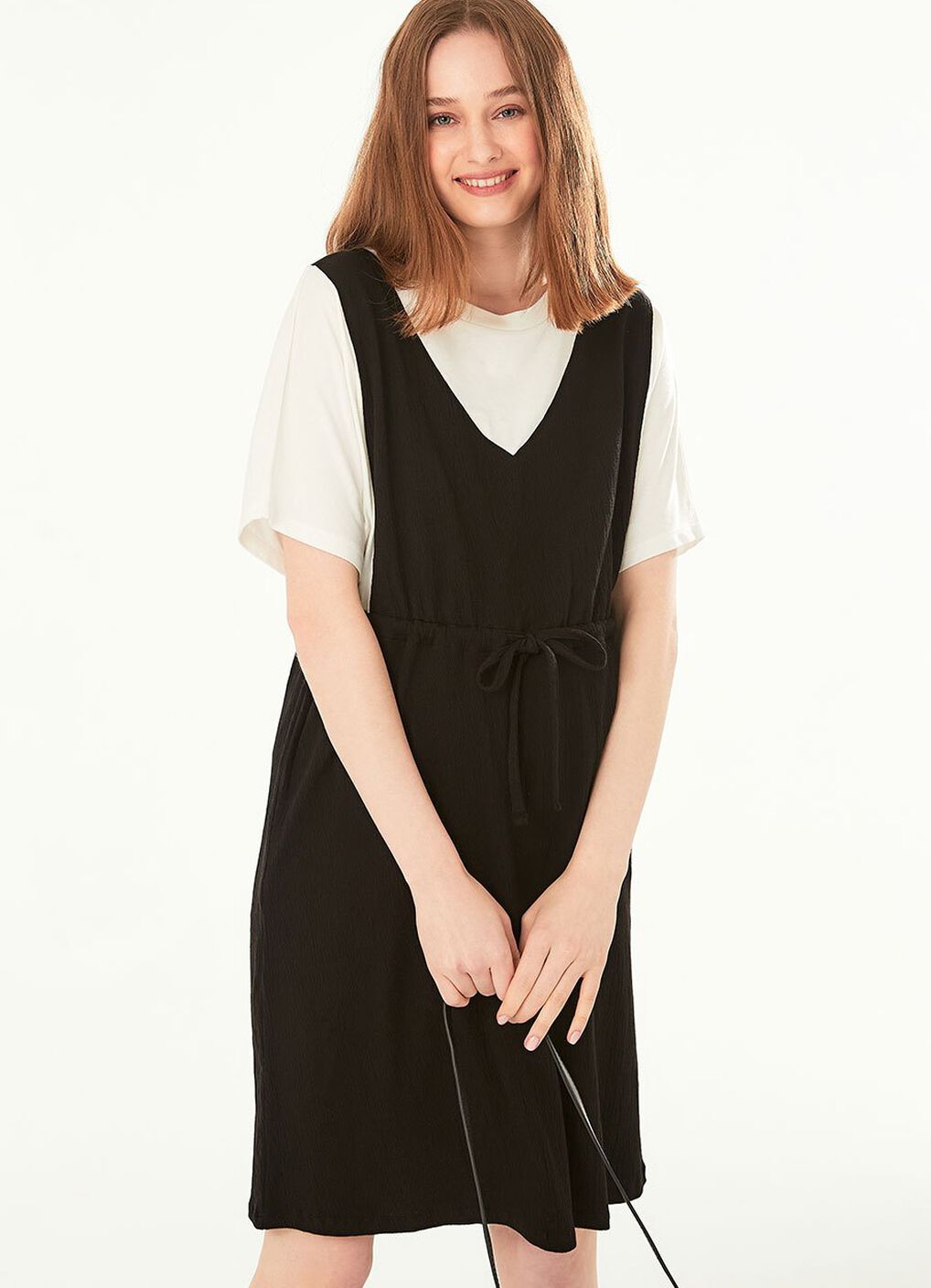 2 in 1 Splicing Maternity & Nursing Dress, Black, hi-res image number 4