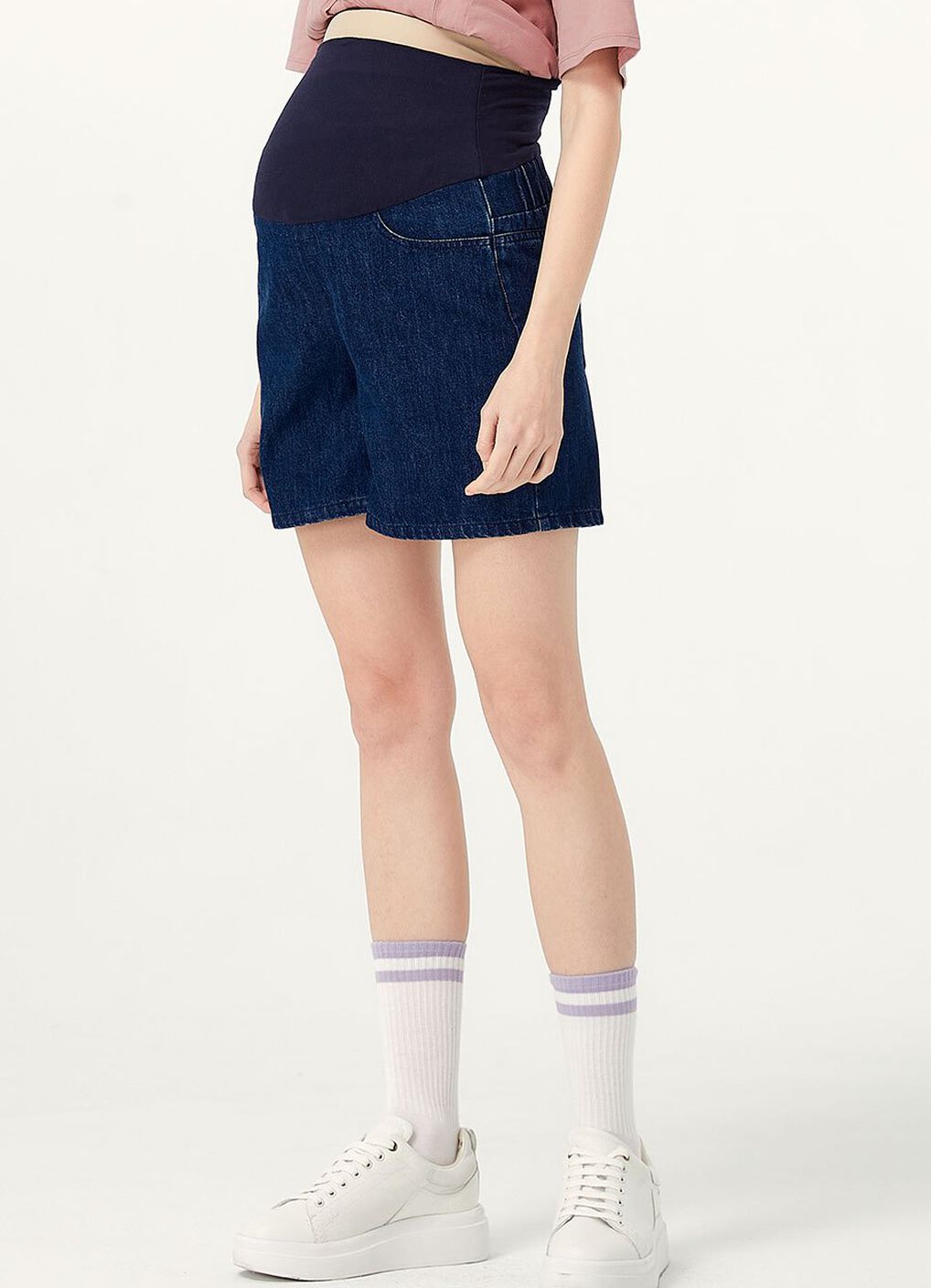 The A-Line Maternity Denim Shorts, , hi-res image number 2
