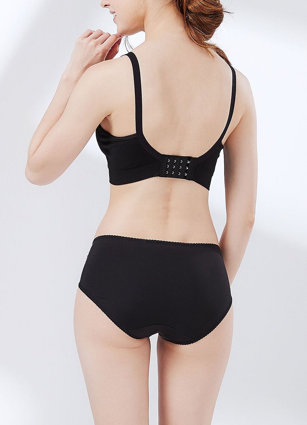 Antibacterial Maternity Midi Briefs 2 Pack, Black, hi-res image number 4