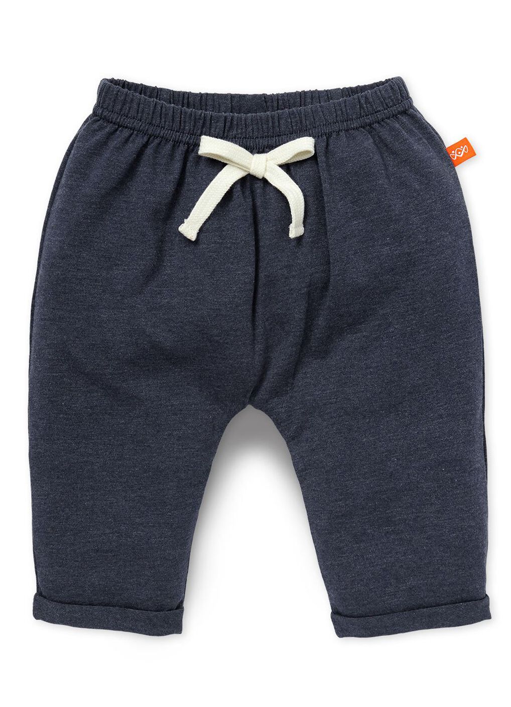 Twinkle Stars Baby Cotton Rolled Up Pants, Navy, hi-res image number 0