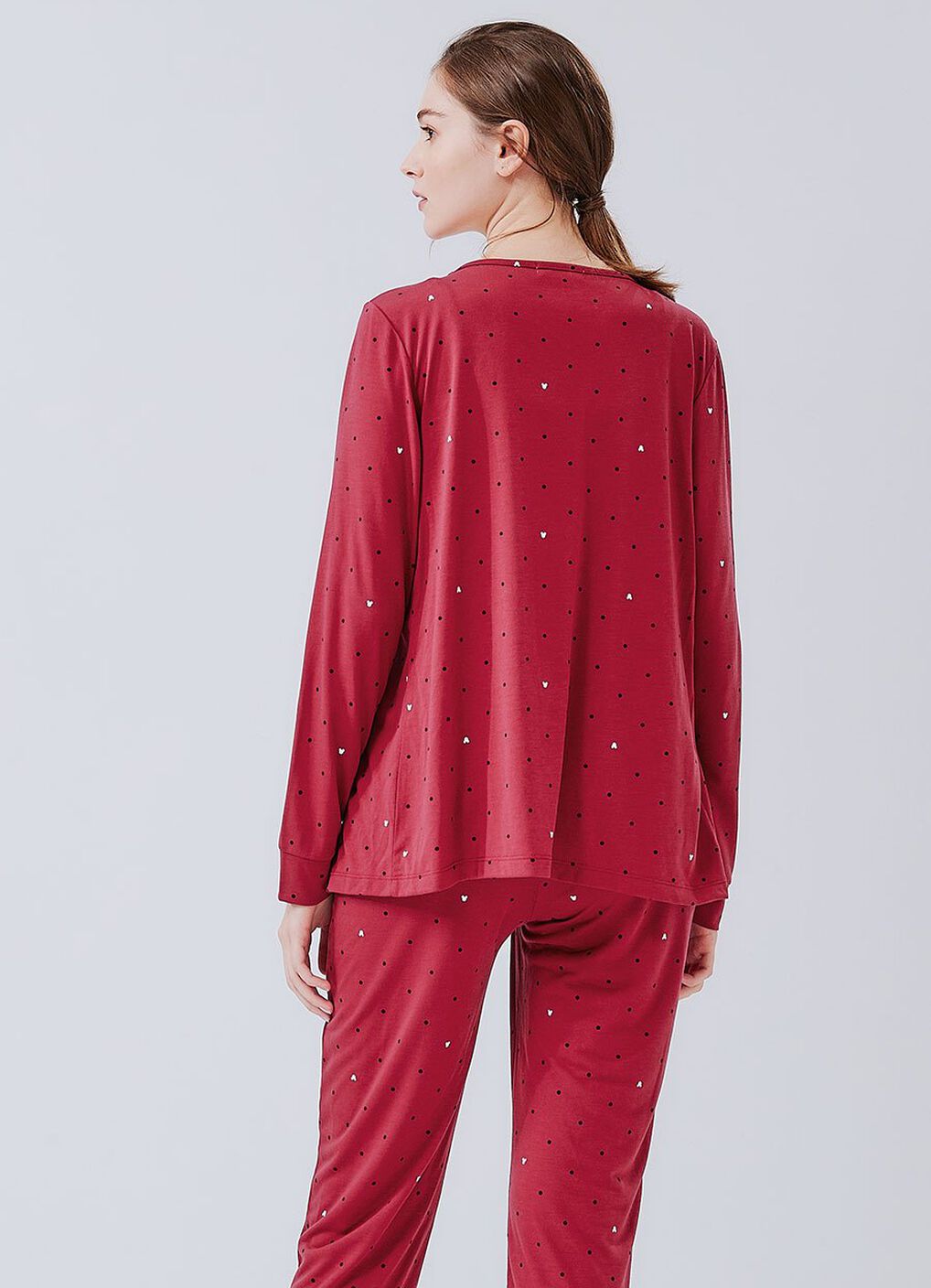 Mickey Dotty Maternity & Nursing Pyjama Set, Brick, hi-res image number 3