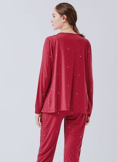 Mickey Dotty Maternity & Nursing Pyjama Set, Brick, hi-res