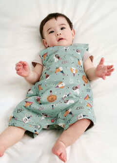 Lightweight Optimum Temp. Sleep Suit-Doggie Party, , hi-res