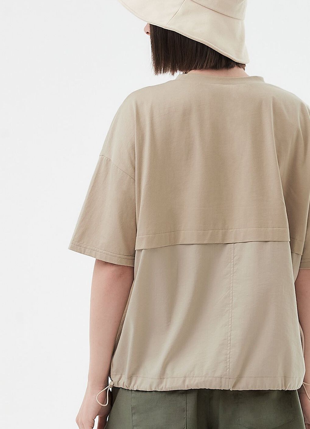 Blend Short Sleeve Maternity & Nursing Top, Khaki, hi-res image number 0