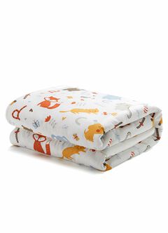 Optimum Temp. Antibacterial Summer Quilt Zoo, Silver, hi-res