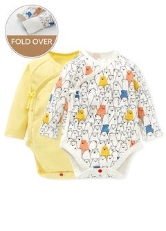 Polar Bear Newborn Cotton L/S Bodysuit 2 Pcs Pack, , hi-res