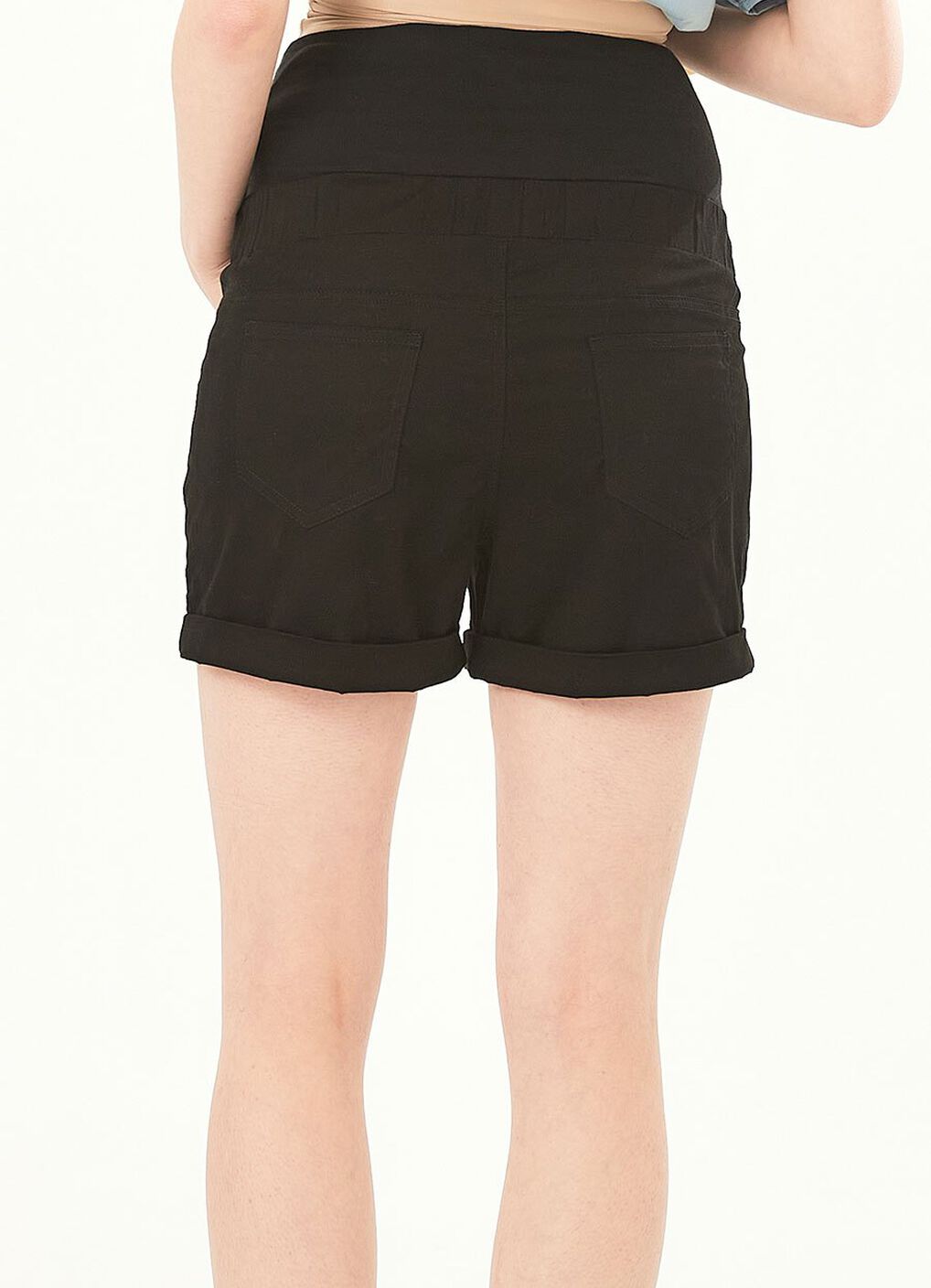 Cotton Maternity Shorts, Black, hi-res image number 3