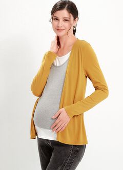 2 in 1 Maternity & Nursing Splicing Cardigan, , hi-res