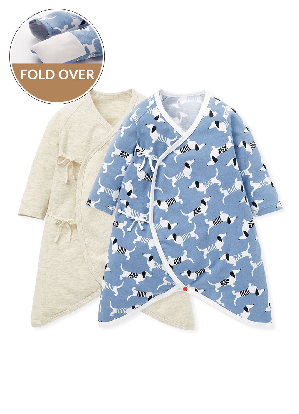 Puppy Newborn Cotton L/S Romper 2 Pcs Pack, , hi-res image number 1