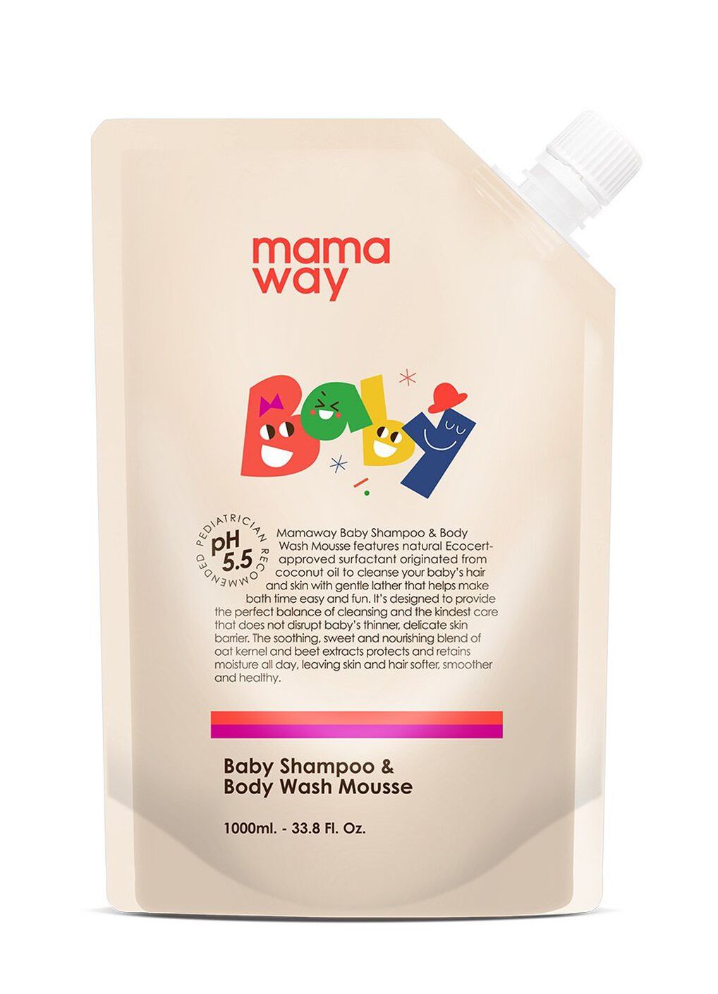 Baby Shampoo Body Wash Mousse Refill Pack (1000ml), , hi-res image number 0