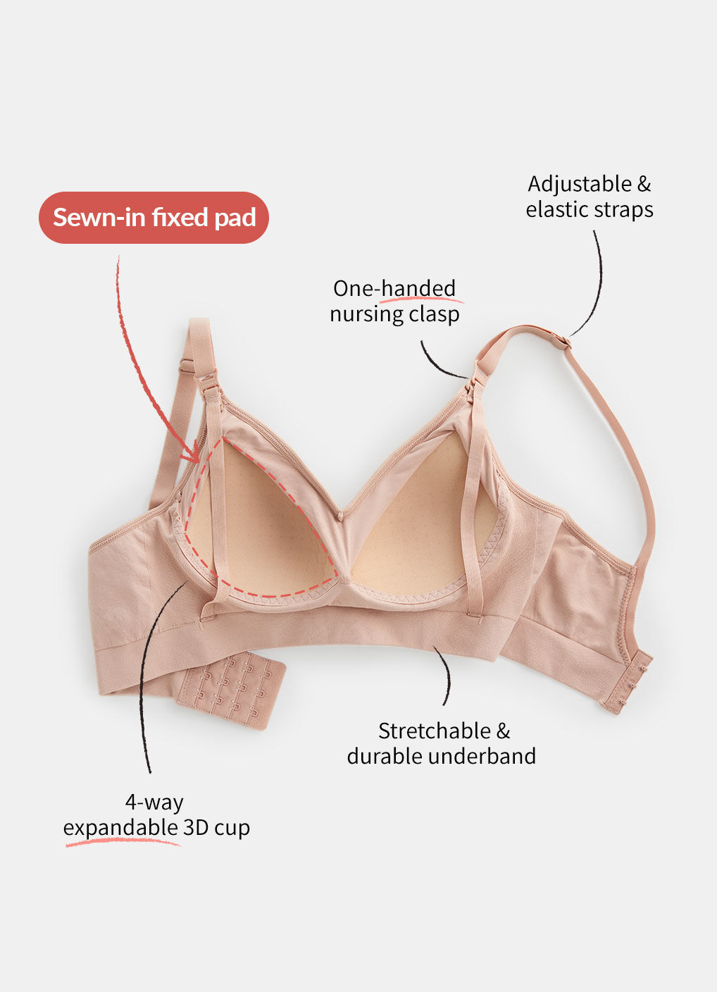 Ultra Breezy Seamless Maternity & Nursing Bra, , hi-res image number 5