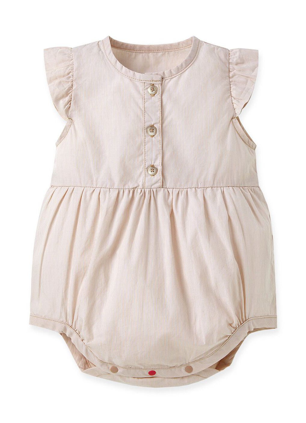 Baby Ruffle S/L Bodysuit, Khaki, hi-res image number 0