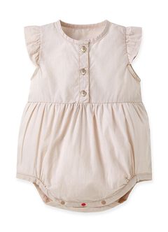 Baby Ruffle S/L Bodysuit, Khaki, hi-res
