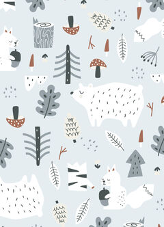 Lightweight Optimum Temp. Sleep Suit-Forest Family, Blue, hi-res