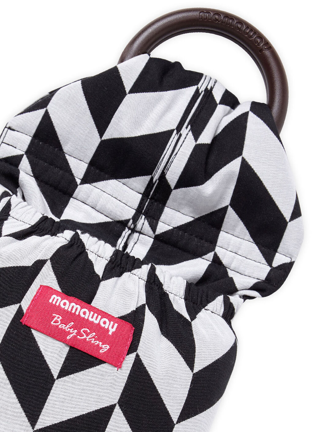 Black & White Herringbone Baby Ring Sling, Black, hi-res image number 5