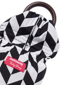 Black & White Herringbone Baby Ring Sling, Black, hi-res