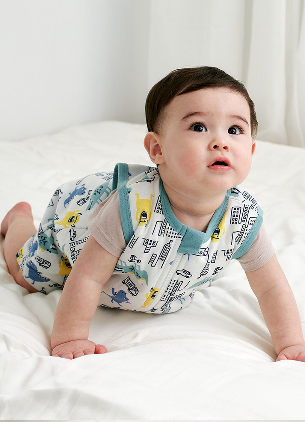 Lightweight Optimum Temp. Sleep Suit-Monster War, , hi-res image number 2