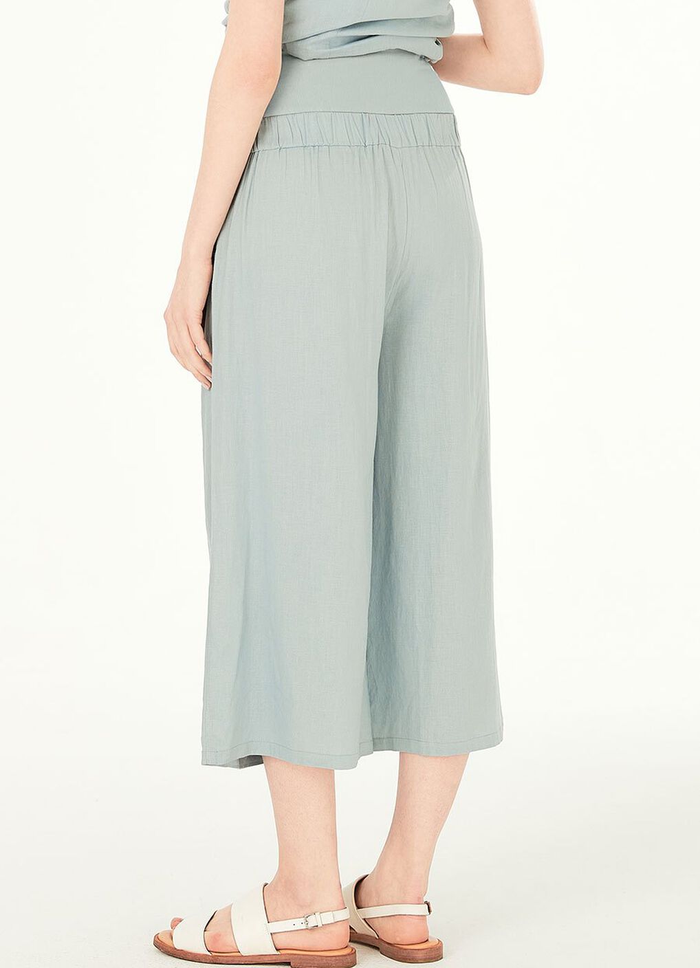 Drapey Maternity Wide Leg Pants, Blue Grey, hi-res image number 3