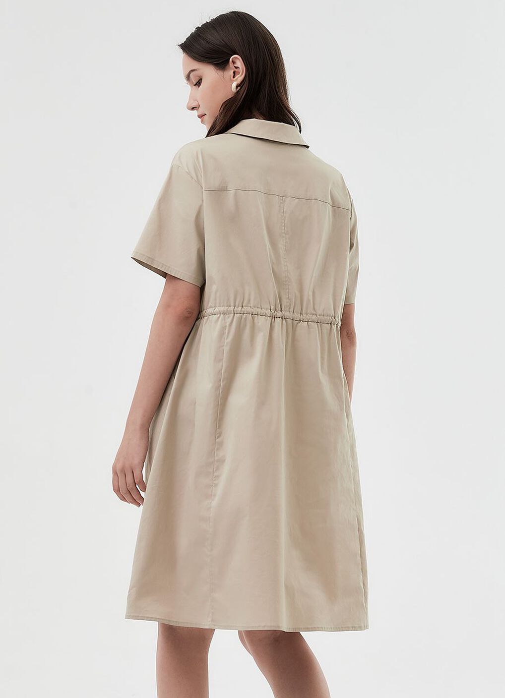 Collared Tie Waist Maternity & Nursing Short Sleeve Dress, , hi-res image number 3