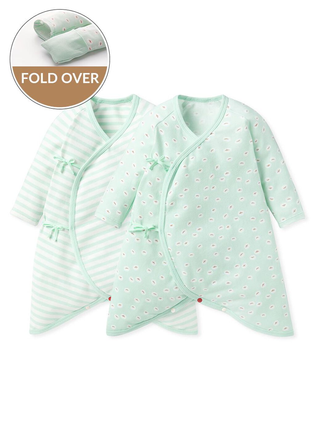 Pearl Barley Newborn Cotton L/S Romper 2 Pcs Pack, , hi-res image number 0