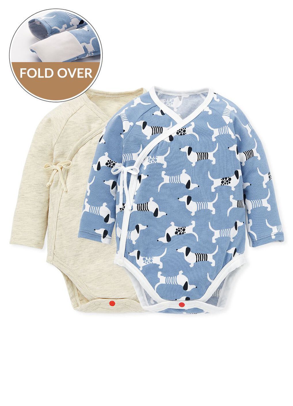 Puppy Newborn Cotton L/S Bodysuit 2 Pcs Pack, , hi-res image number 0