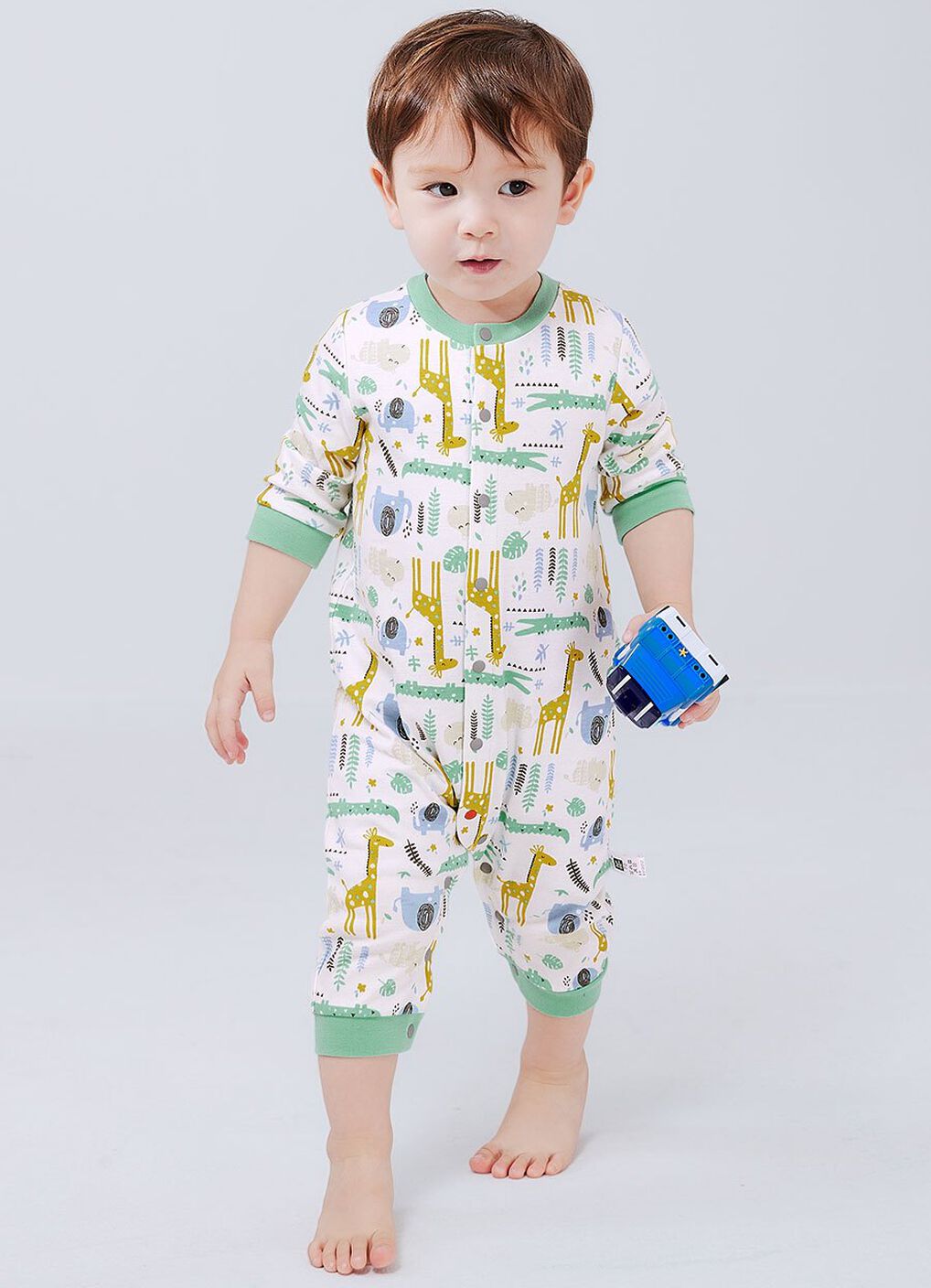 Baby Long Sleeve One Piece Outfit, Bondi Blue, hi-res image number 1