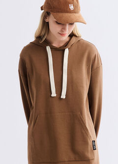 Relaxed Cotton Maternity & Nursing Hoodie Dress, , hi-res