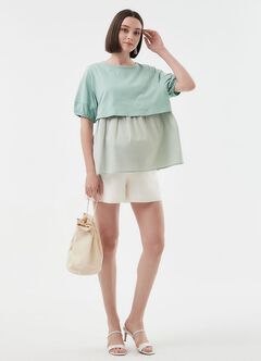 Umbrella Hem Short Sleeve Maternity & Nursing Top, , hi-res