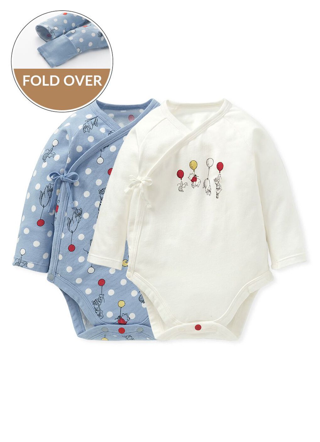 Disney Winnie The Pooh Newborn Cotton L/S Bodysuit 2 Pcs Pack, , hi-res image number 0