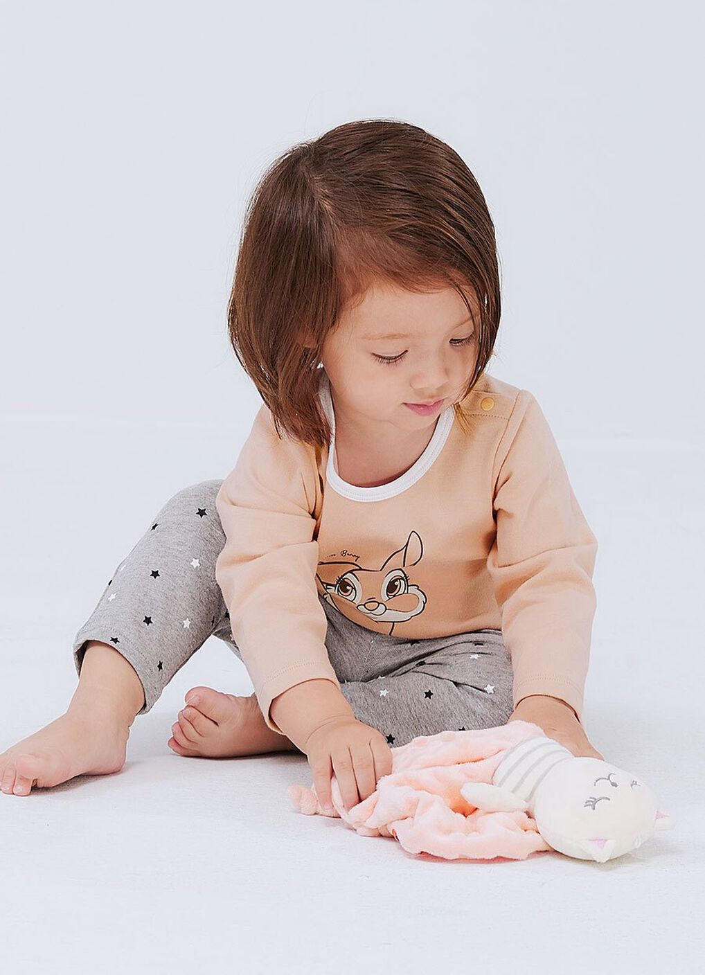 Baby Cotton Full-length Leggings, Silver, hi-res image number 1