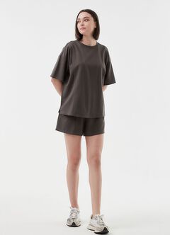Loose-Fit Cooling Maternity & Nursing Top, Charcoal, hi-res
