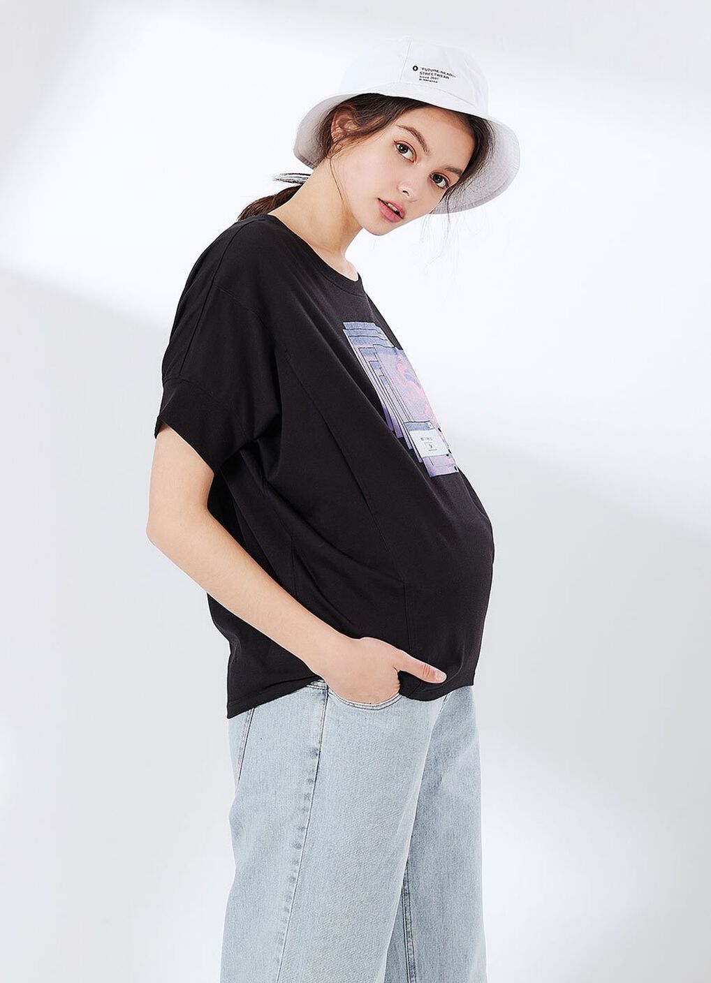 Disney Lag Minnie Maternity & Nursing Top, Black, hi-res image number 2