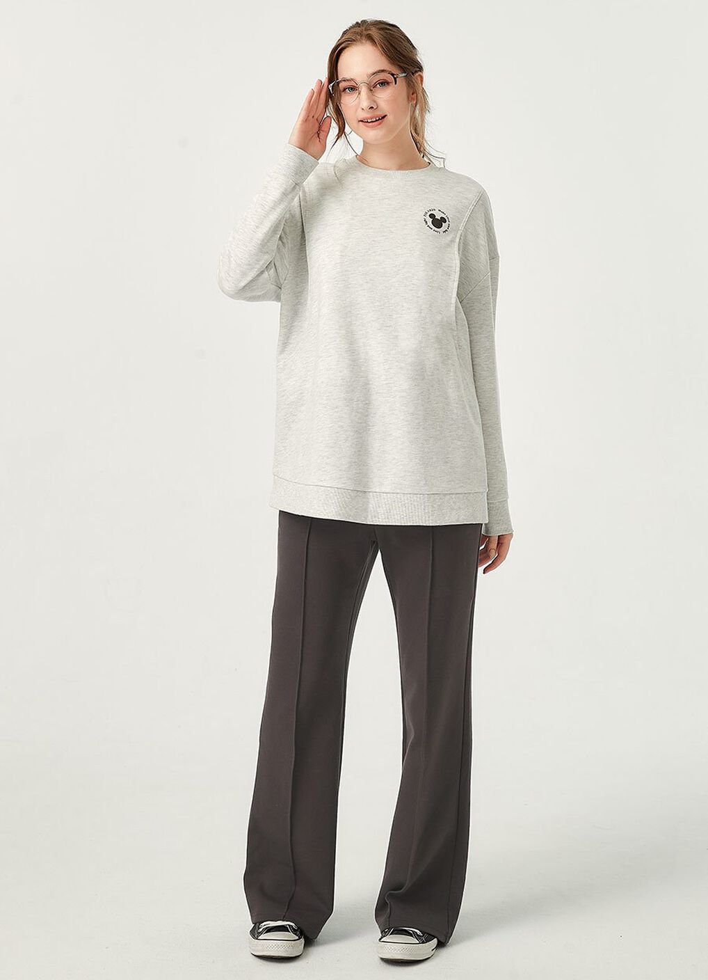 Relaxed Maternity Slim Pants, Charcoal, hi-res image number 5