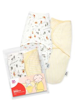 Disney Winnie The Pooh Cocoon Swaddle Wrap 2 Pack-White-F, White, hi-res