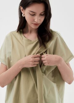 Blend Spilt Hem Maternity & Nursing Top, , hi-res