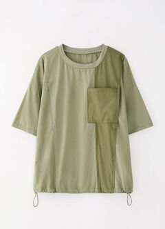 Blend Short Sleeve Maternity & Nursing Top, Olive, hi-res