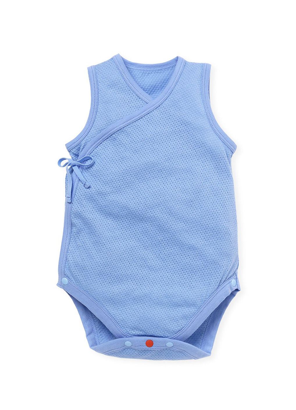 Newborn Cotton Mesh Sleeveless Bodysuit 2 Pack, Mid Blue, hi-res image number 2