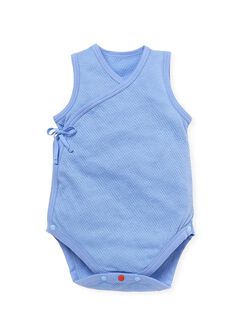 Newborn Cotton Mesh Sleeveless Bodysuit 2 Pack, Mid Blue, hi-res