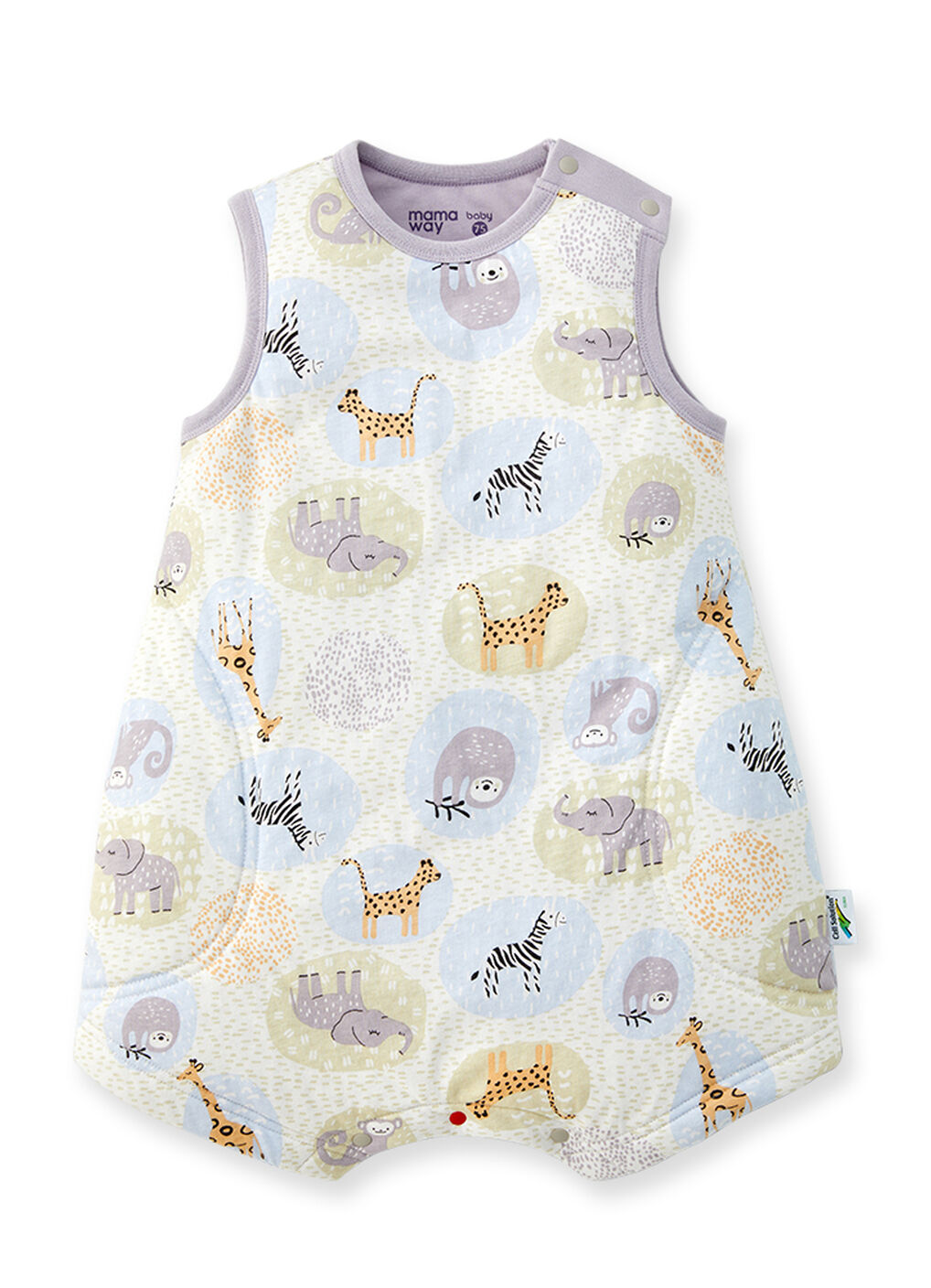 Lightweight Optimum Temp. Sleep Suit-Animal Bubbles, Grey, hi-res image number 0
