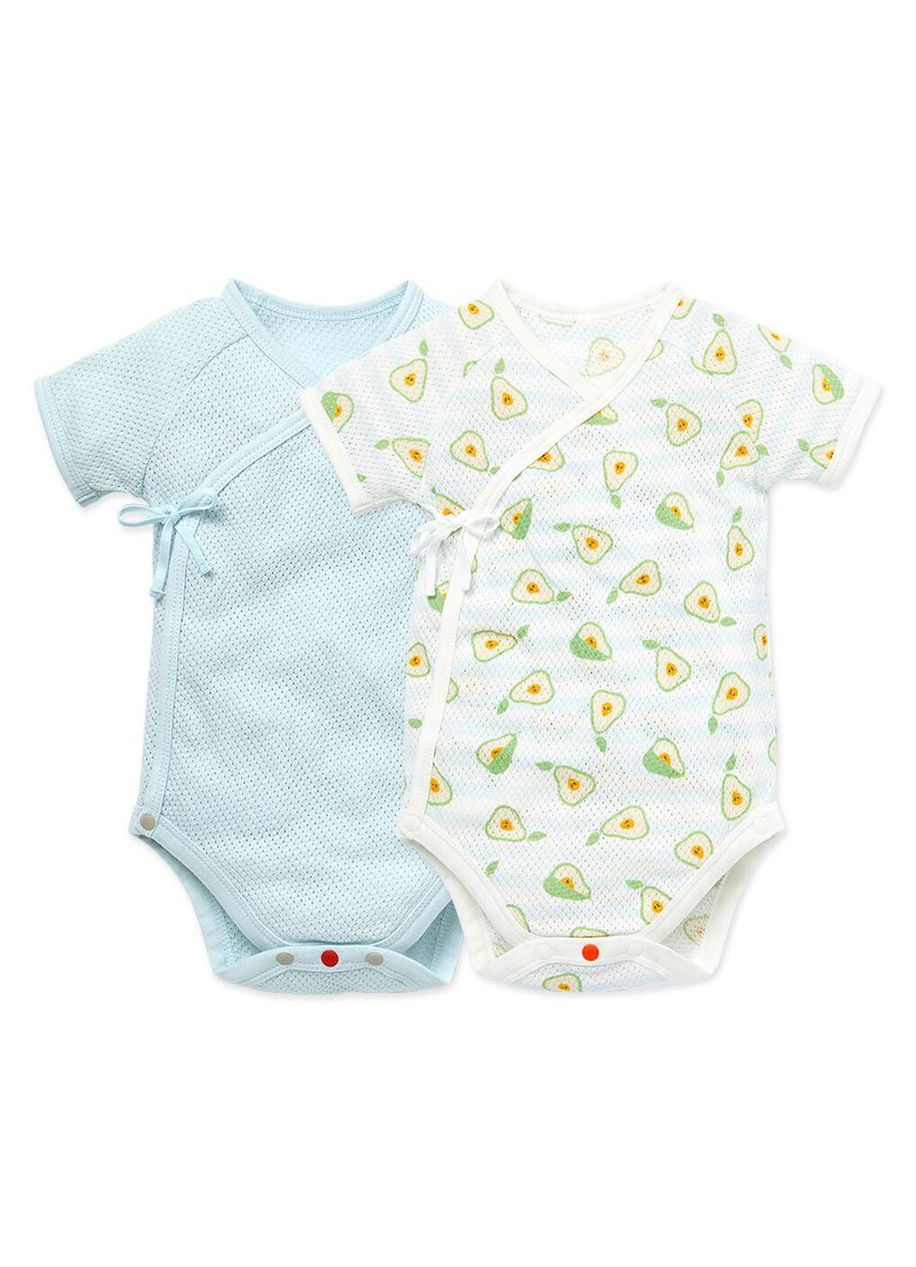 Newborn Cotton Mesh Short Sleeve Bodysuit 2 Pack, Lime, hi-res image number 0