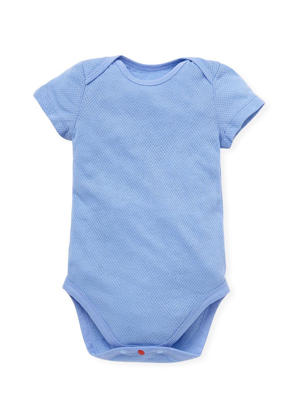 Baby Cotton Mesh Short Sleeve Bodysuit 2 Pack, Mid Blue, hi-res image number 2