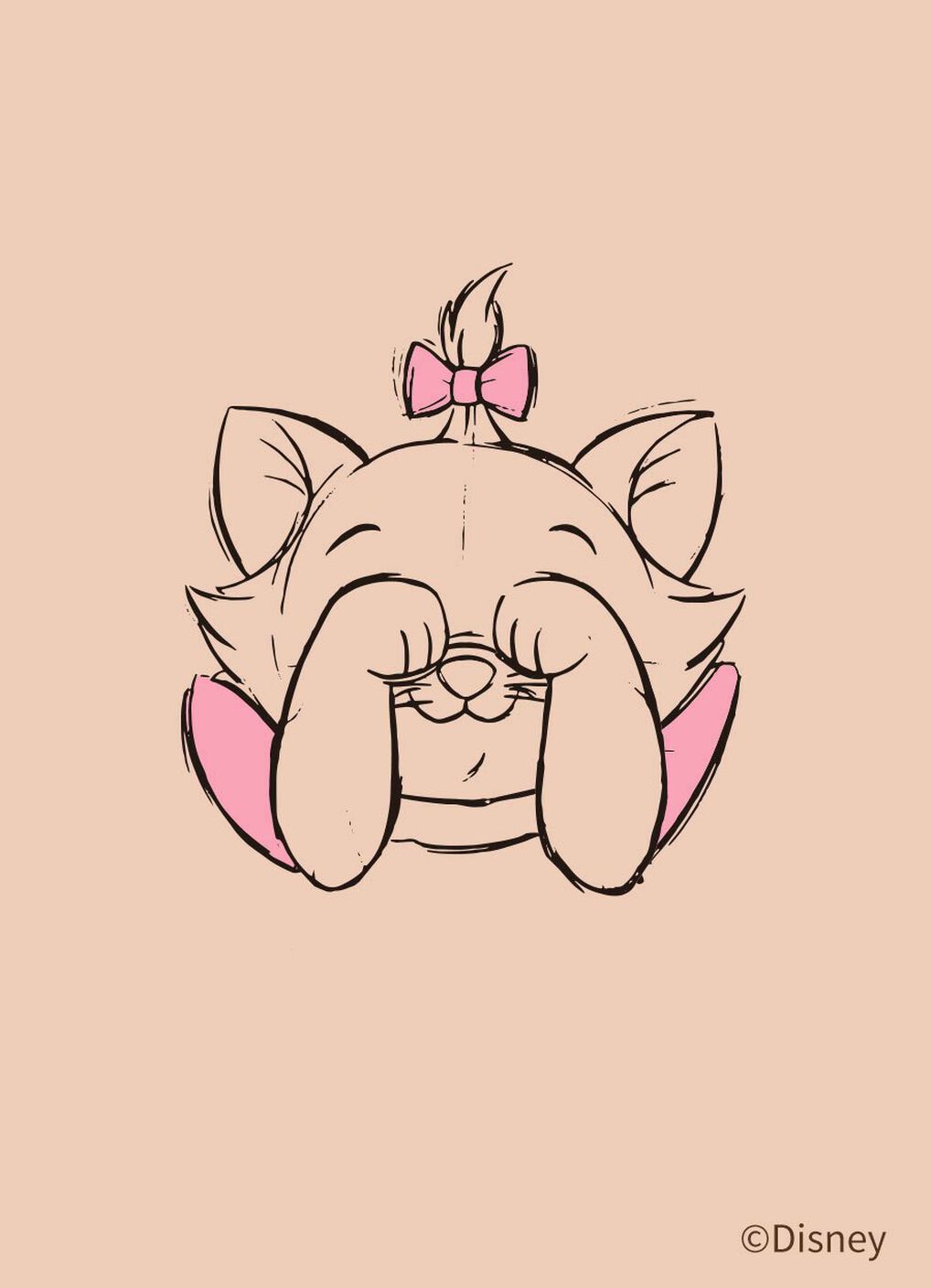 Baby Disney Cotton Long Sleeve Bodysuit, Dusty Pink, hi-res image number 1