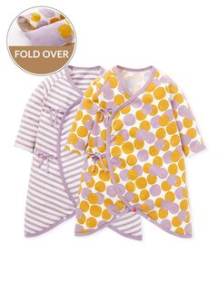 Taro Ball Newborn Cotton L/S Romper 2 Pcs Pack, , hi-res